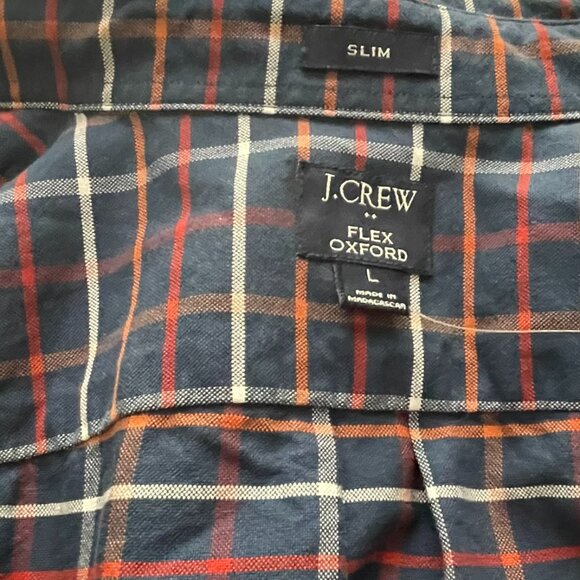 Men's Size L Slim Fit J. Crew Plaid Oxfords - Picture 3 of 4